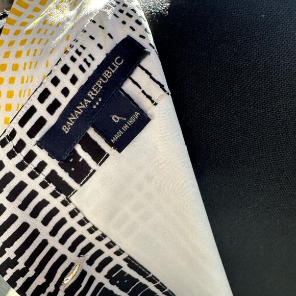 Banana Republic Size 0 yellow and black womens a line dress - Picture 8 of 9